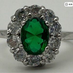 Green stone ring